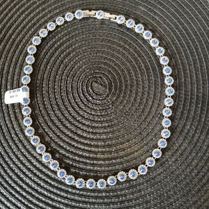 White Gold Rhodium Plated Stunning Swarovski Crystal Necklace